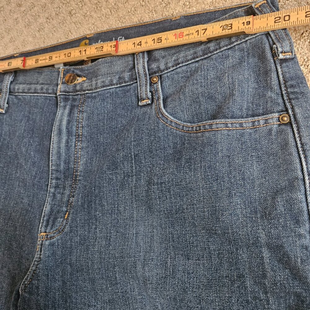 Carhartt Mens Fleece Lined Blue Jeans SZ 40×32 Pants Relaxed Fit Insulated denim - Picture 10 of 11